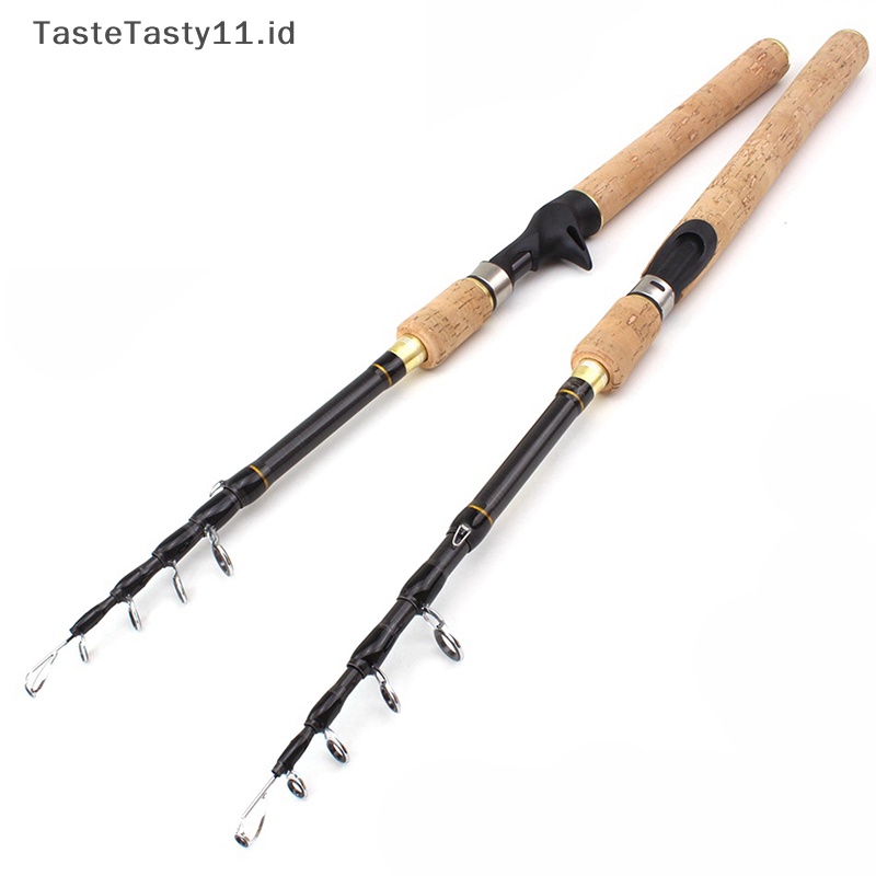 Tastetasty 1.8m 2.1m 2.4m Spinning Fishing Rod M power Hard Telescopic Carbon Fiber Travel pole Id Pegangan.