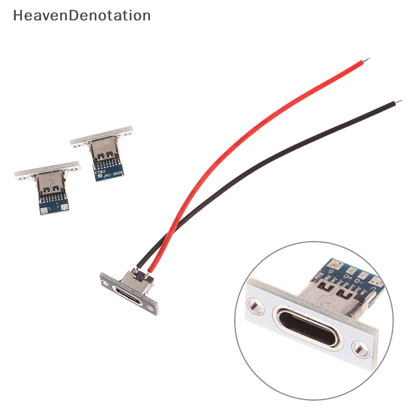 [HeavenDenotation] Usb Jack Type-C 2Pin 2P 4P Waterproof Strip Line Of Solder Joint Female Connector Jack Charging Port USB Tipe C Socket Connector HDV