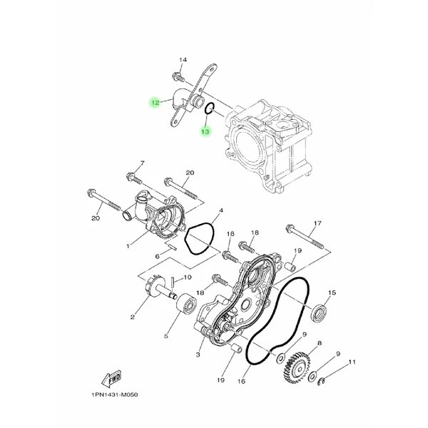 JOINT DAN ORING PIPA BESI SALURAN AIR RADIATOR KE BLOK SEHER MESIN XEON RC GT AEROX 125 ORIGINAL YGP 1LB-E2446-10