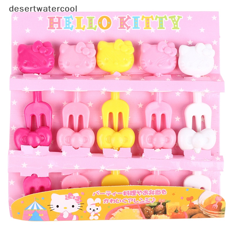 Deid 10Pcs Mini Kawaii Animal Kartun Garpu Buah Anak Snack Kue Dessert Makanan Fruit Pick Tusuk Gigi Tanda Bento Makan Siang Martijn