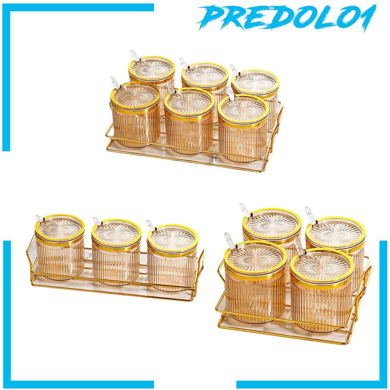 [Predolo1] Condiment Pots Tank Wadah Makanan Dengan Tutup Dan Sendok