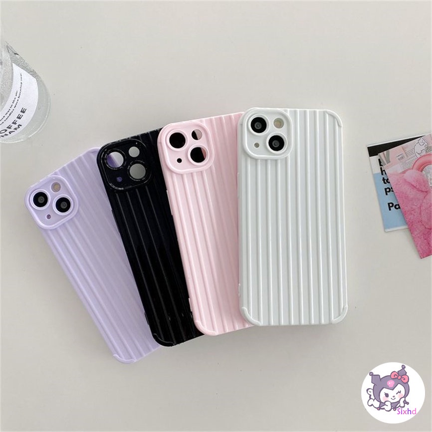 IPHONE Kompatibel Untuk Iphone14 13 12 11 Pro Max SE 2020 X Xr Xs Max8 7 Plus Sederhana Permen Berwarna Koper Ponsel Case Silikon Lembut Penutup Perlindungan Shock XJJJJ