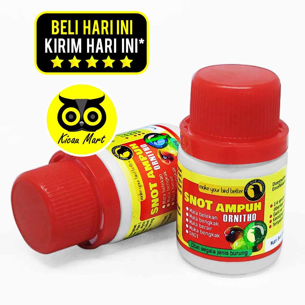 OBAT BURUNG ORNITHO NUTRIBIRD ATASI SNOT HIDUNG BERLENDIR MATA BENGKAK NGANTUK BERAK KAPUR OORNIFY