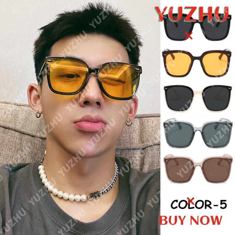 (YUZHU) Kacamata Hitam Klasik Sederhana Untuk Wanita Dan Pria Gaya Korea Fashion Bingkai Persegi Anti UV Sunglasses