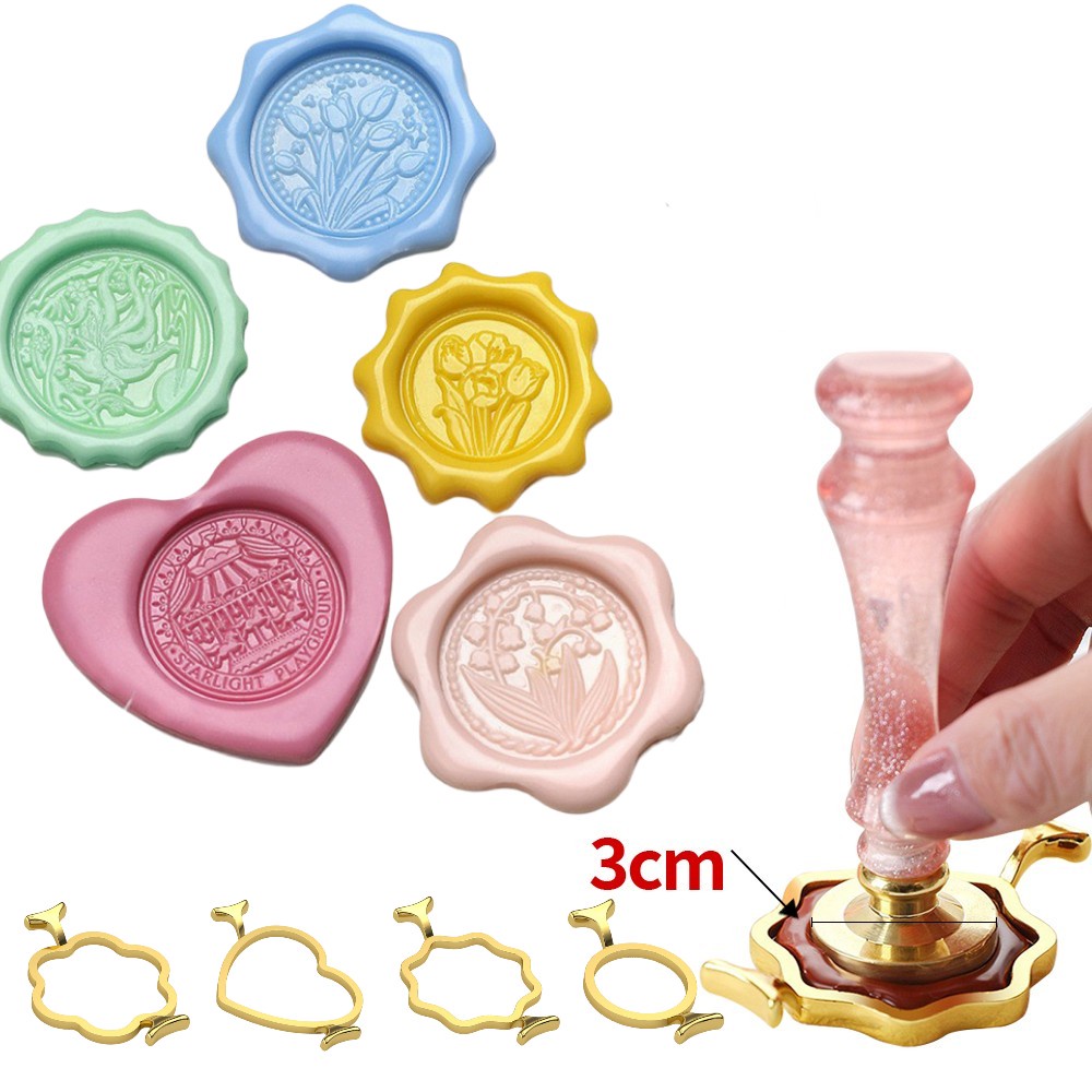 Indah Seal Stamp Cincin Fixer Cetakan Aksesoris Berbagai Bentuk Seal Stamp Fixer Cinta DIY Alat Undangan Kartu Ucapan Pernikahan Seal Styling Desain Amplop Kartu Dekorasi