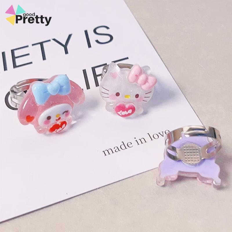 Cincin Couple Plastik Bahan Warna Lucu korea Fashion Sederhana Gaya Untuk Pria Dan Wanita - PD