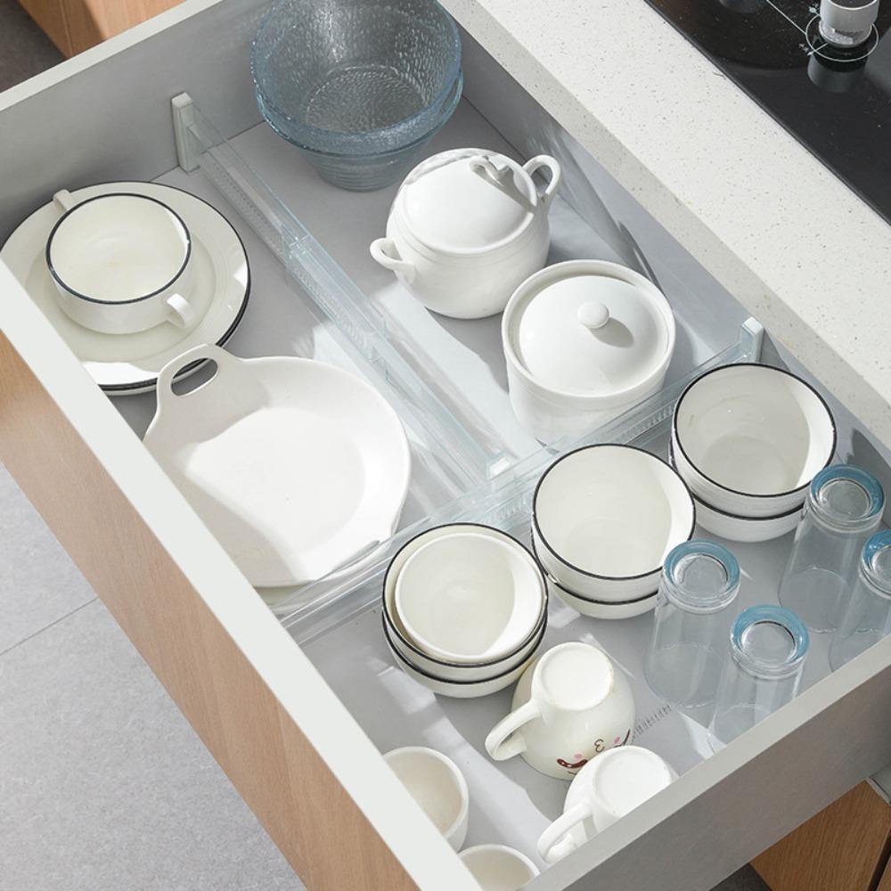 R-FLOWER Sekat Laci Adjustable Rumah Tangga Dapur Drawer Organizer Pakaian Dalam Pemisah Kaus Kaki Penyimpanan Pemisah Papan Kriting