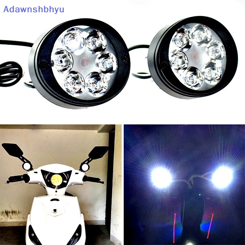 Adhyu 2pcs Set Lampu Mobil Motor Kabut Mengemudi Lampu Depan Head Lamp 6led 12V-85V ID
