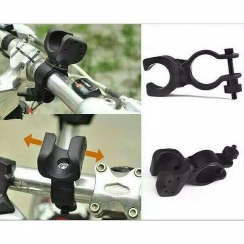 holder senter sepeda 360° holder tempat jepitan skop senapan bicycle torch flashlight bracket