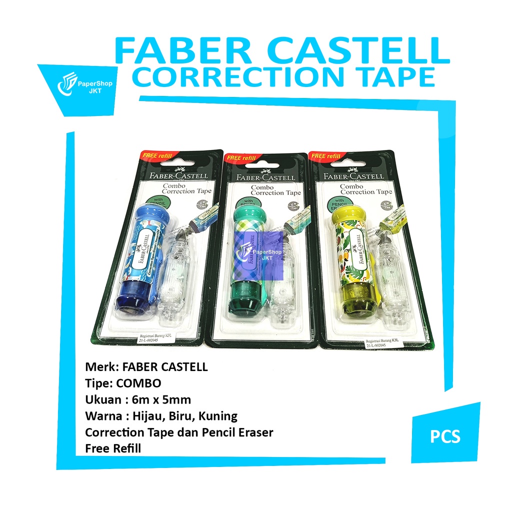 

Faber Castell - Combo Correction Tape QDR-506 Cover Free Refill - Set