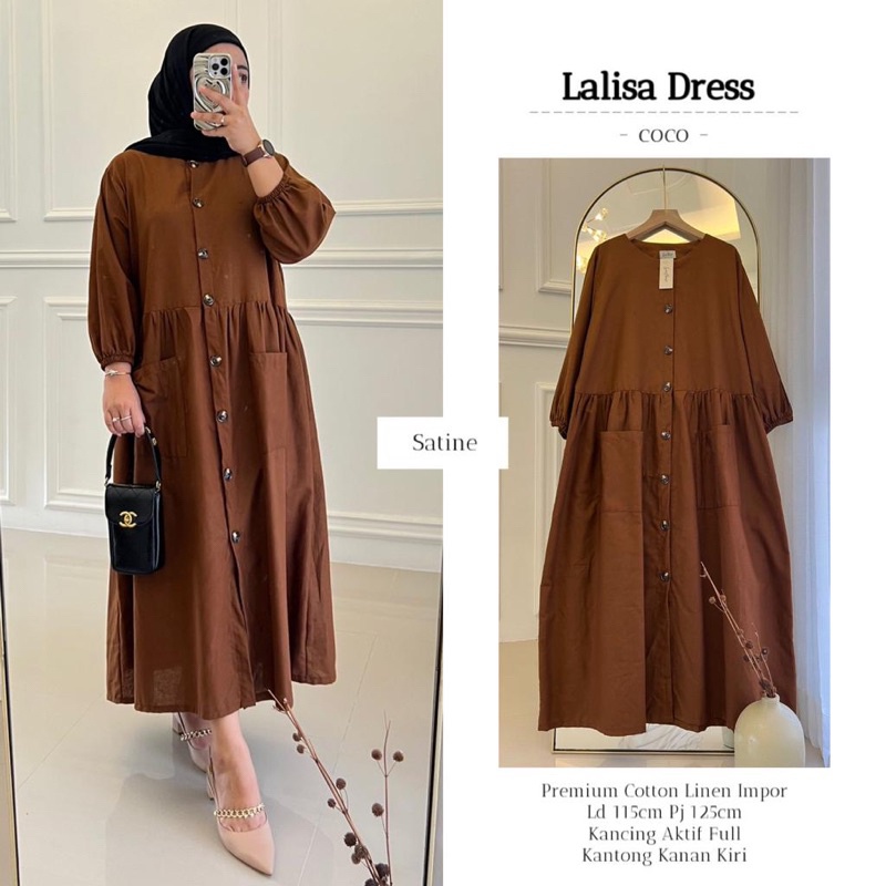 LALISA DRESS ORI SATINE | Ld115 Premium Cotton Linen Impor