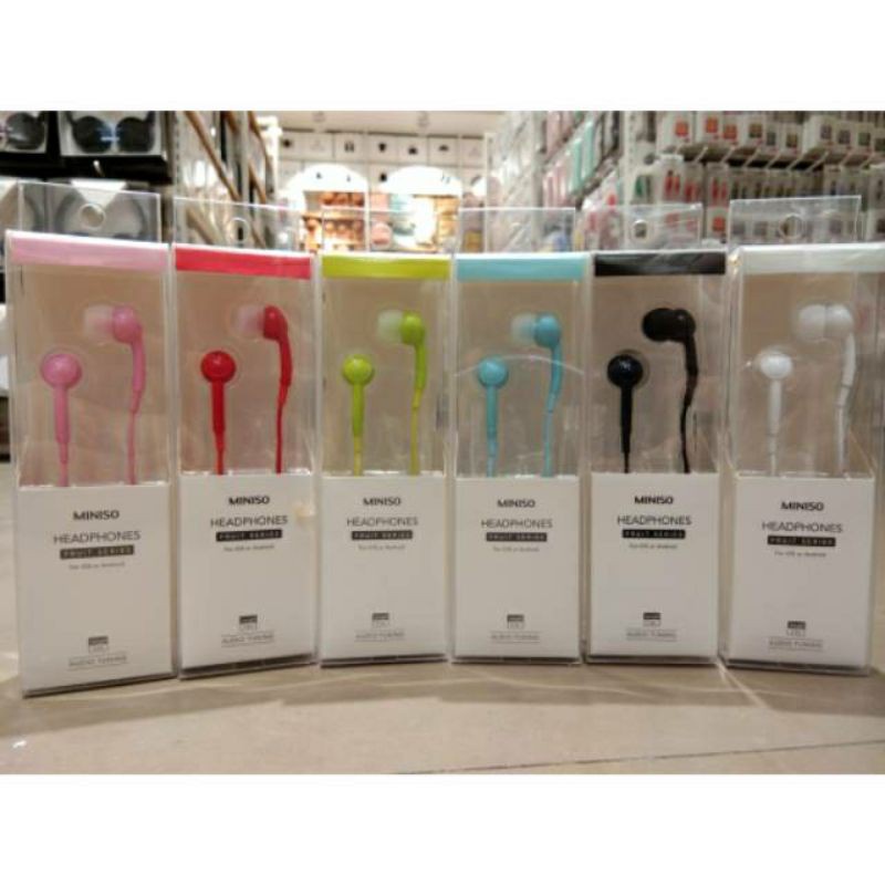 MINISO Earphone Kabel dengan Mic - Fruit Series 100% ORIGINAL