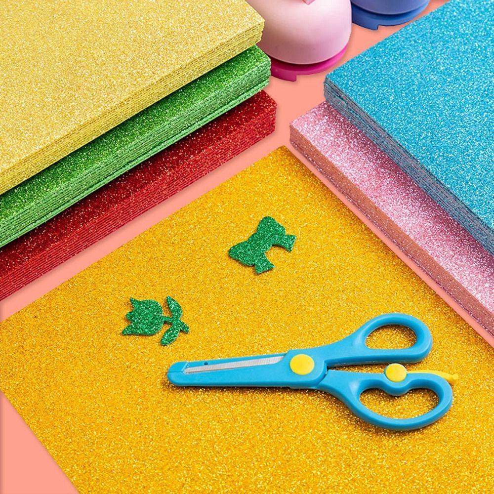 JEROMY Kertas Craft Lebih Tebal Tahan Lama Kertas Glitter-cut Handcraft Wrapping Sponge Paper