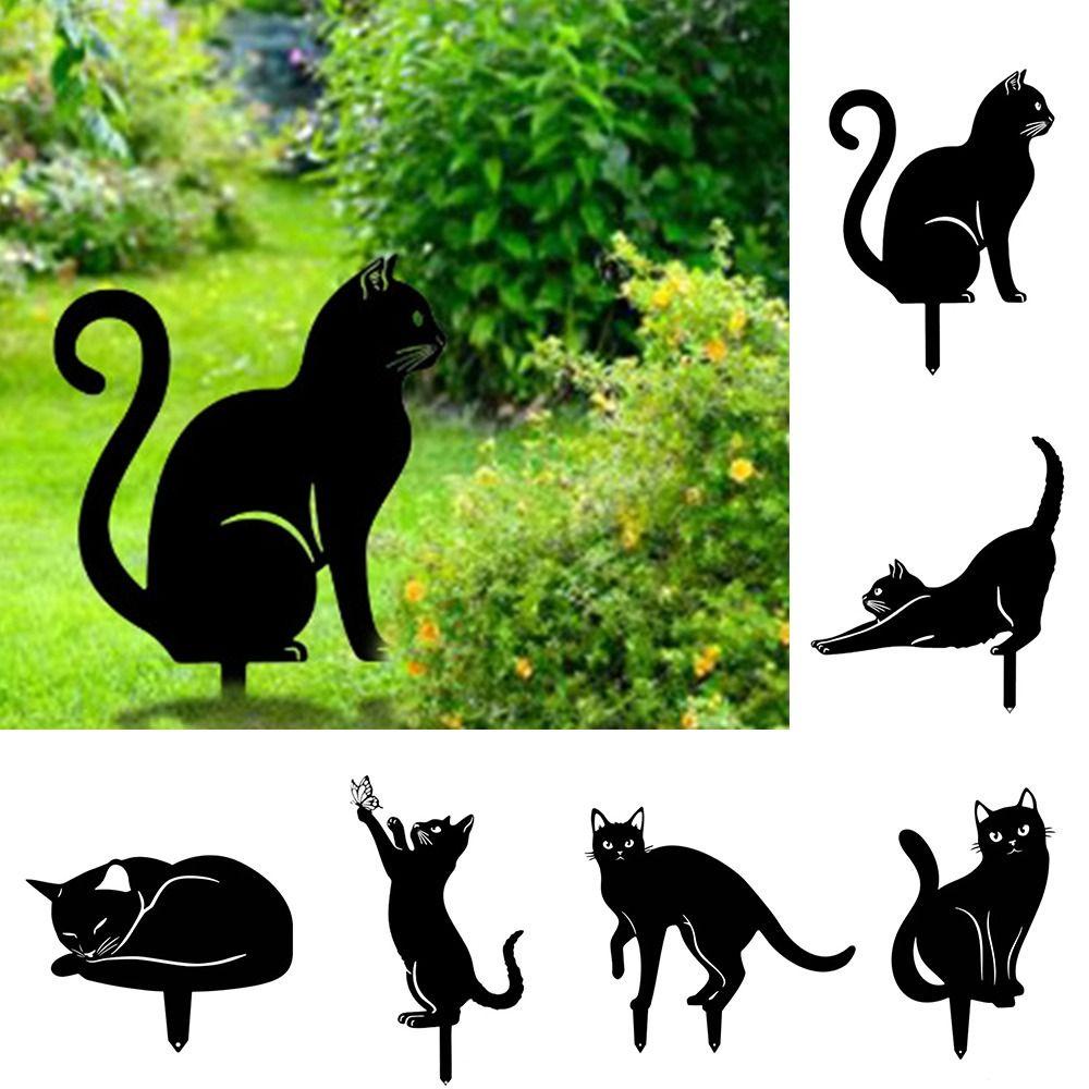 TOP Patung Logam Kucing High Quality Iron Art Metal Ground Inserted Pile