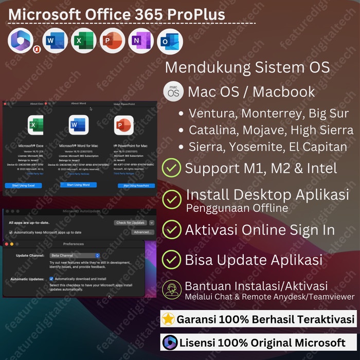 Microsoft Office 365  Lisensi - Office 365 Pro Plus 5 Device