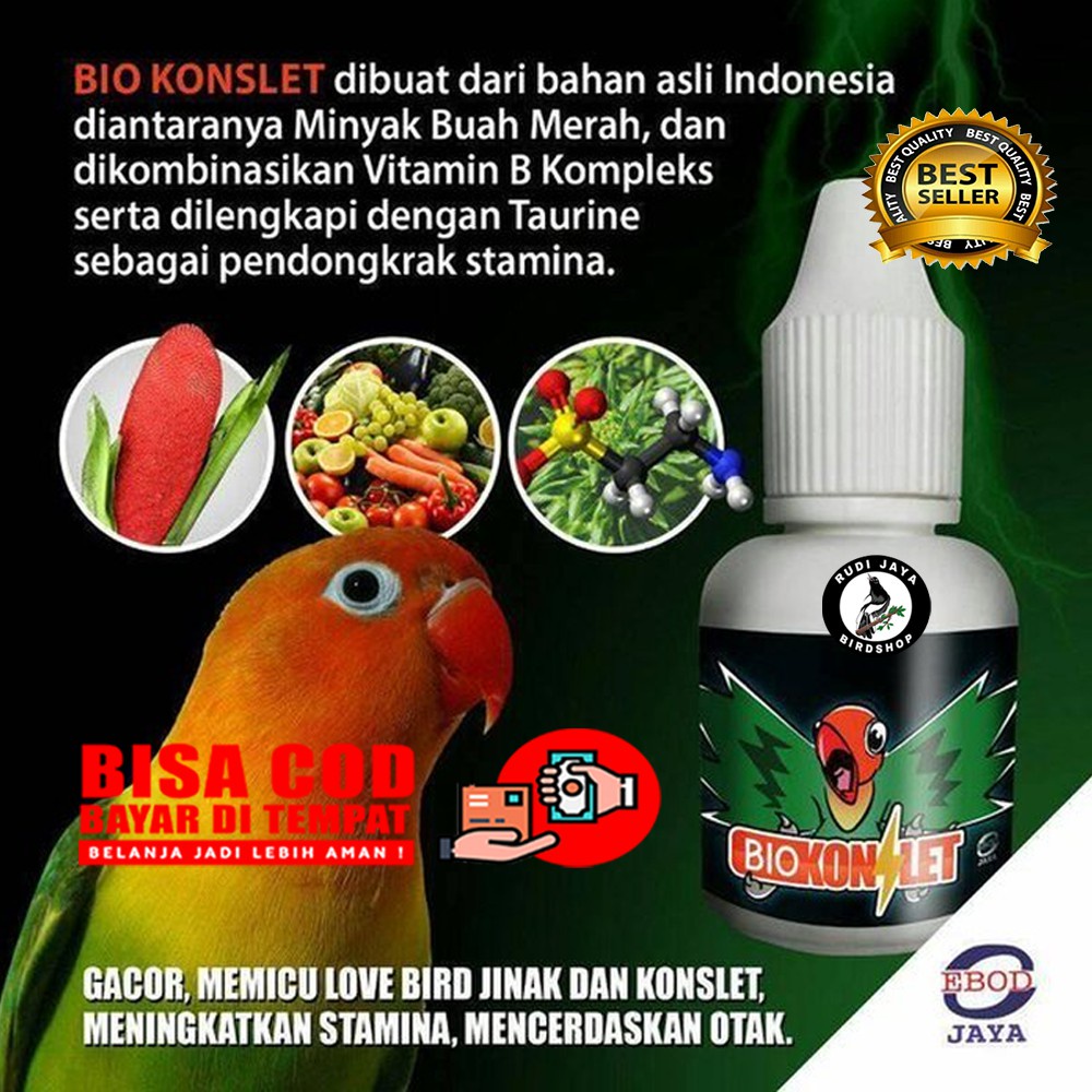 BIO KONSLET BIOKONXSLET EBOD JAYA DOPING SUPLEMEN VITAMIN BURUNG LOVEBIRD NGEKEK GACOR DURASI