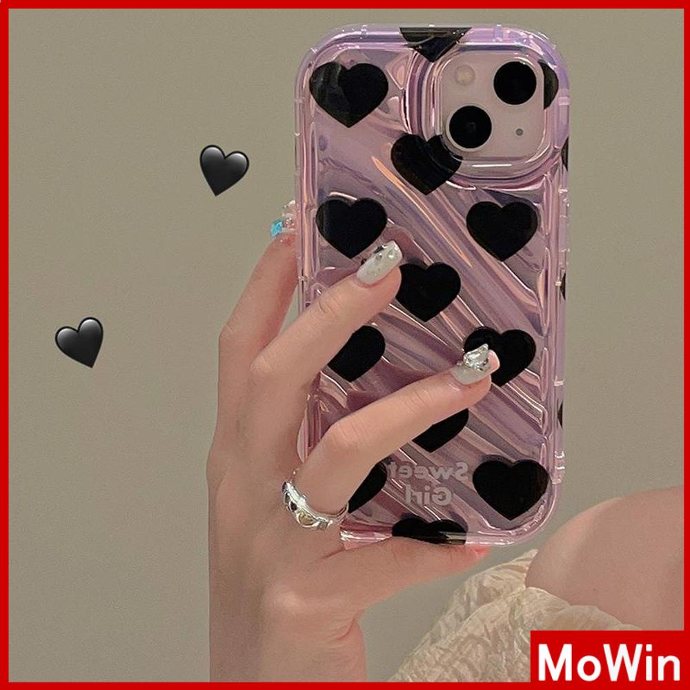 For iPhone 14 Pro Max iPhone Case Laser Reflective Clear Case TPU Soft Shell Airbag Shockproof Black Heart Compatible with iPhone 13 Pro max 12 Pro Max 11 xr xs max 7Plus 8Plus