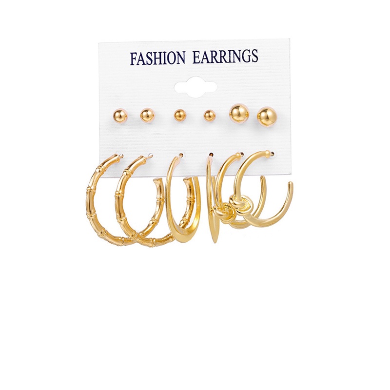 6 Pcs/Set Anting Mutiara Set Kristal Rumbai Elegan Oversized Stud Earrings Wanita Perhiasan Fashion Aksesoris