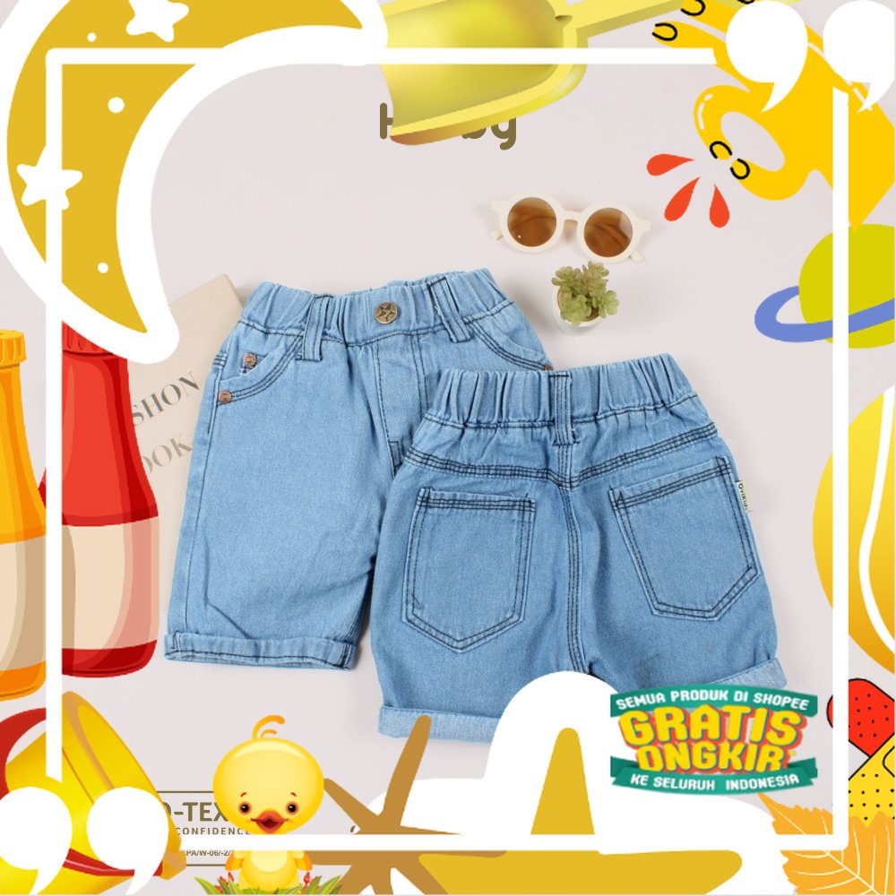 OVIKIDS-COMFY JEANS-HERBY | Celana Pendek Anak Laki-Laki (2-6/7 Tahun)/ Lucu kado Ultah