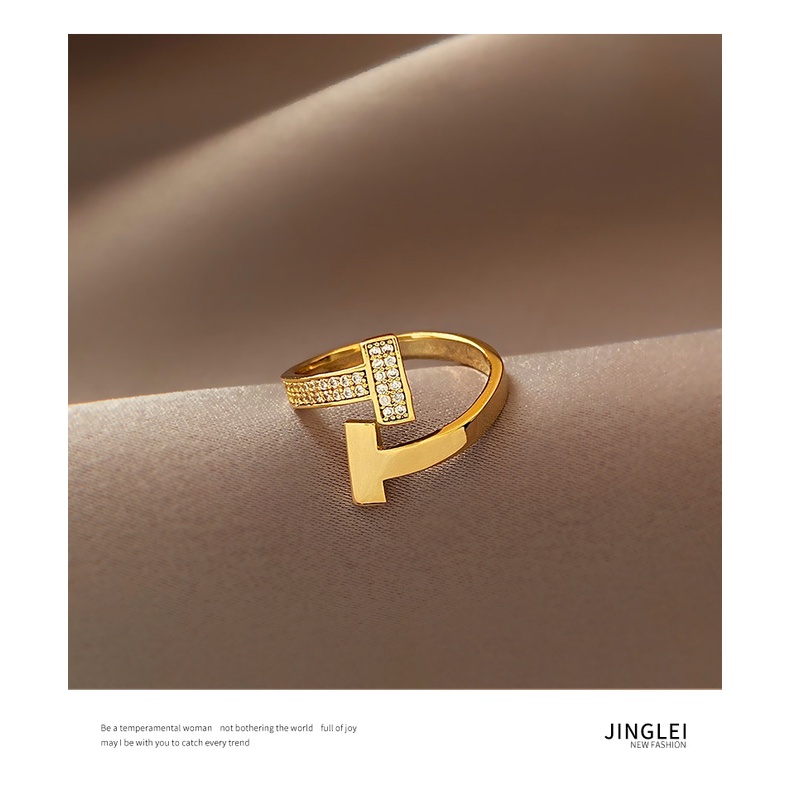 Cincin Indah Micro-Hias Perempuan Desain Niche Cincin Terbuka ins Gaya Keren Trendi Korea Cincin Jari Telunjuk Unik