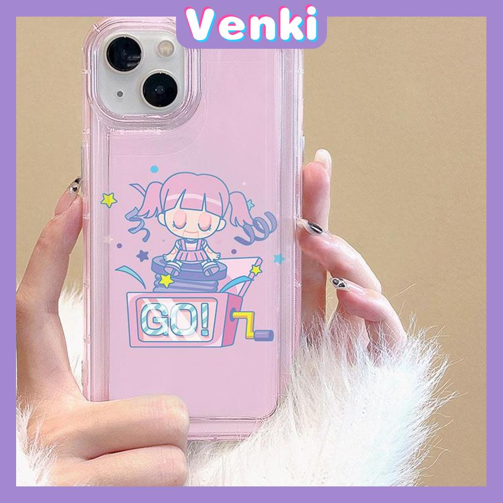 VENKI - For iPhone 11 Case Clear Phone Case TPU Soft Case Airbag Shockproof Protection Camera Cute Play Little Girl Compatible with iPhone 14 13 Pro Max iPhone 12 Pro Max XR XS 7 8