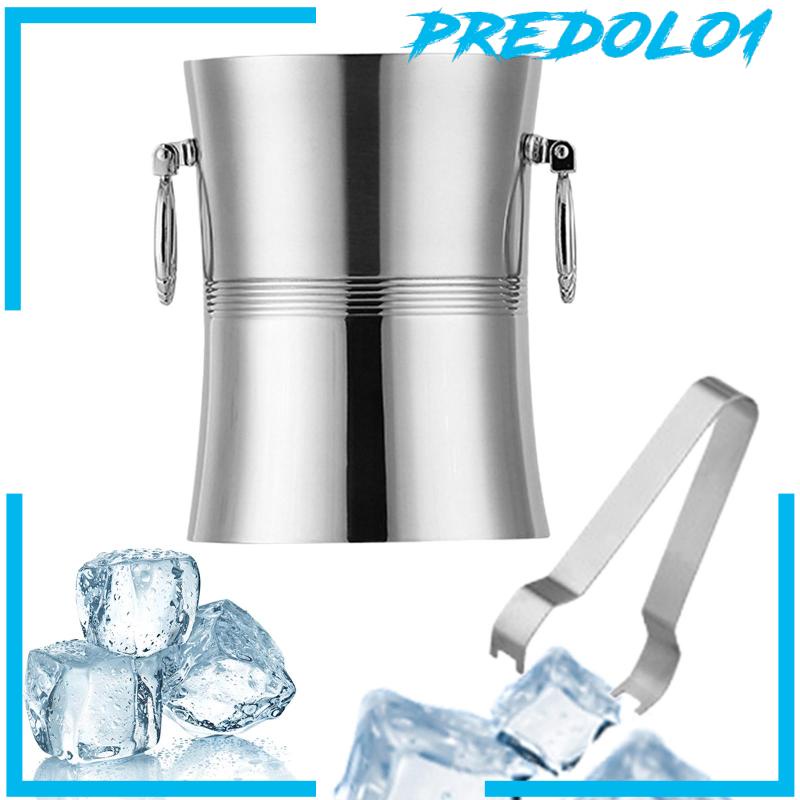 [Predolo1] Ice Bucket Drink Tub Insulated Dengan Tutup Bak Minuman Bahan Metal Untuk BBQ Bar Pesta