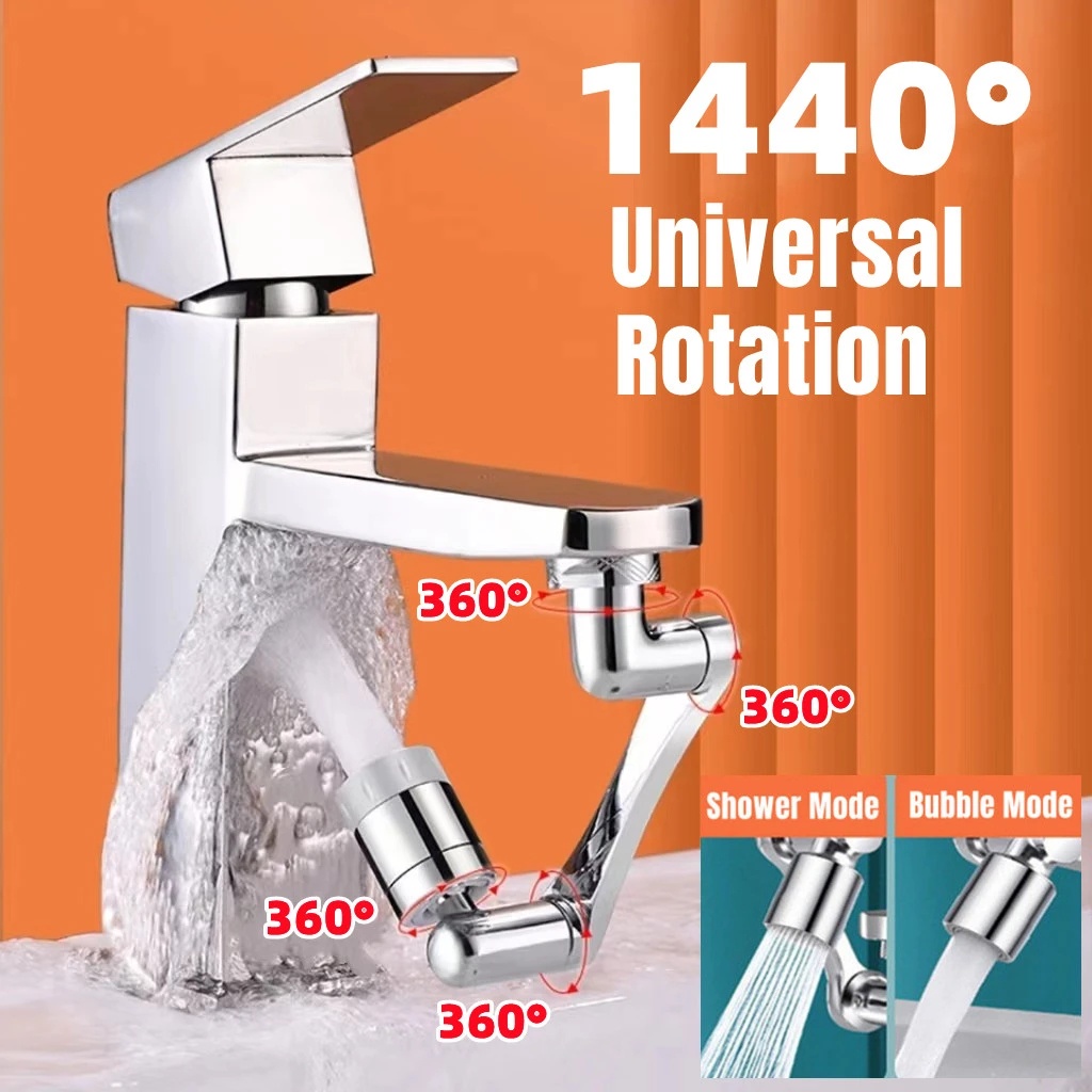 Upgrade Universal1440° Rotasi Faucet Extender/Saringan Splash Plastik/Wastafel Dapur Hemat Kran Air/Metal Copper Bubbler Nozzle Robotic Arm