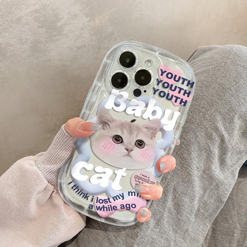 IPHONE Casing Tahan Guncangan Kucing Lucu Kompatibel Untuk Iphone14 13 12 11 Pro Max XS X Xr8 +7Plus Silikon Lembut Casing Transparan Ponsel Cover Sel Precticer