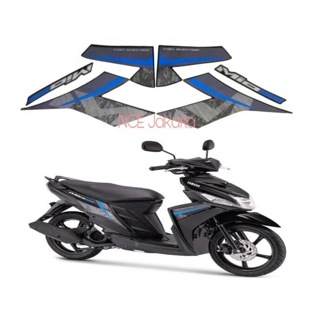 STIKER STRIPING MOTOR MIO M3 2019 HITAM BIRU