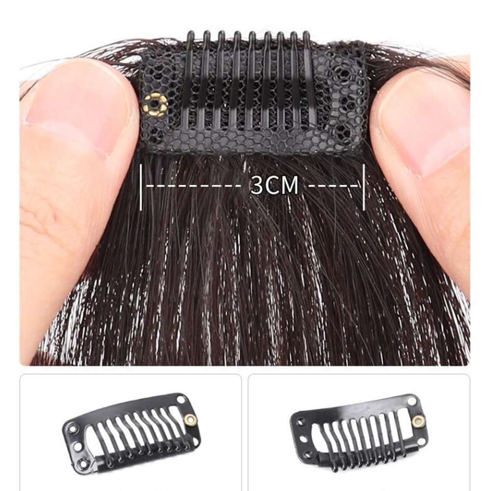 1pcs Poni Rambut Longgar Alami Untuk Wanita Tidak Terlihat Dan Mulus Sopak Udara Berbulu Poni Wig 15cm