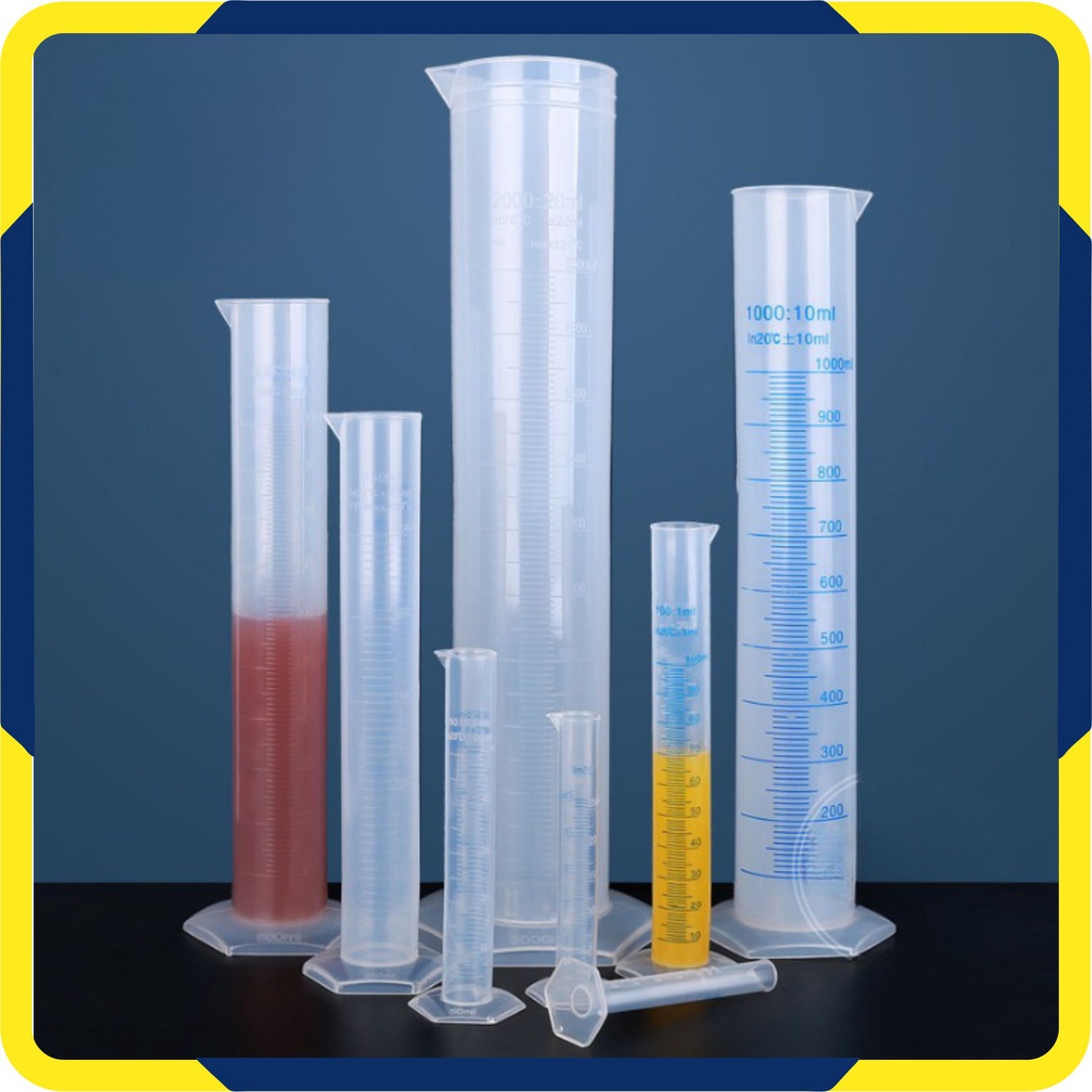 Murah Lebay S279 Gelas ukur Tabung Ukur Laboratorium Measuring Cylinder Bahan Plastik 10ml/25ml/50ml/100ml/250ml