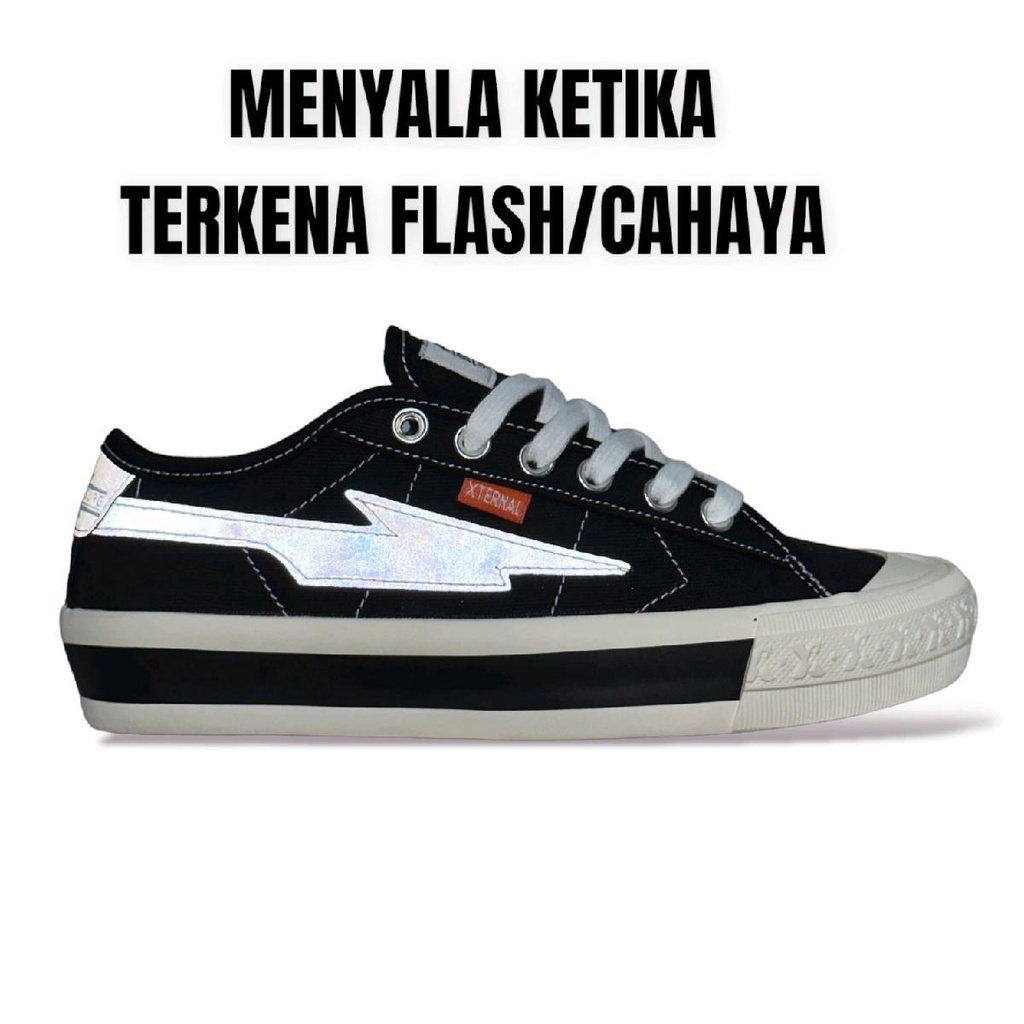 Sepatu Pria-Wanita002 XternalStepSure Mitterns Storm Low Black Reflective