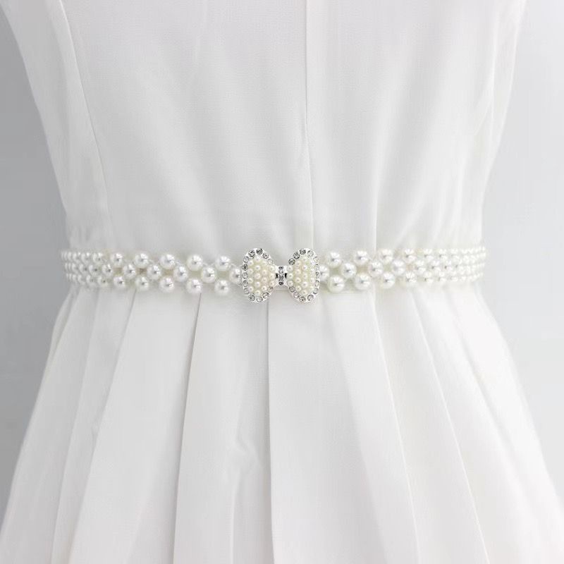 Ikat Pinggang Mutiara Fashion Trendy Ikat Pinggang  Model Rantai Mutiara Fashion Wanita Belt Alibaba1688