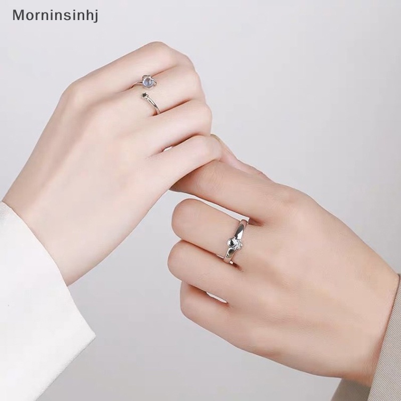 Mornin Cincin Pasangan Baru Happy Planet Astronot Moonstone Pasangan Pasangan Cincin Kepribadian Cahaya Pasangan Planet Luar Angkasa Astronot id