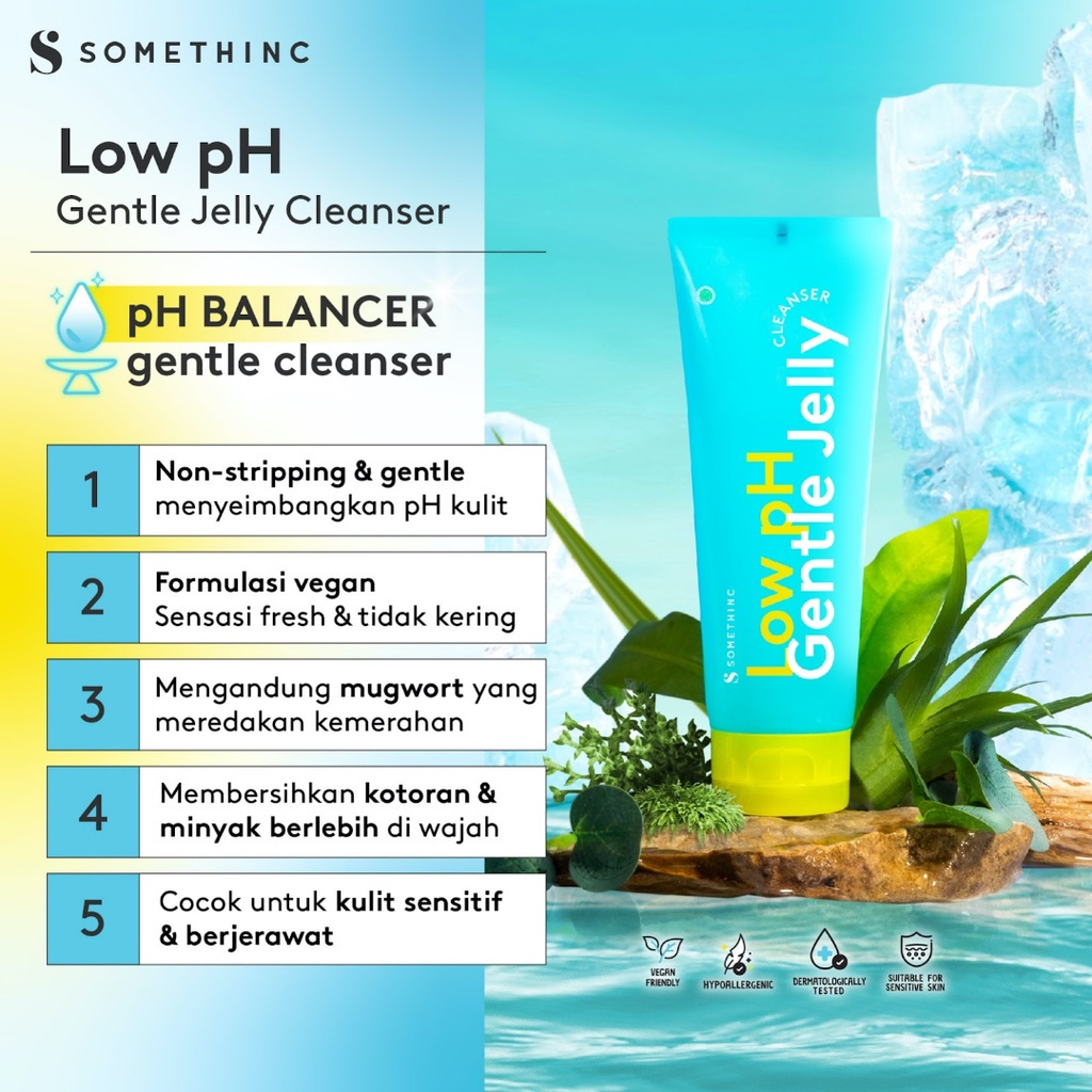 SKINCARE Somethinc Low pH Gentle Jelly Cleanser Sabun Cuci Muka Semua Jenis Kulit 100 ML