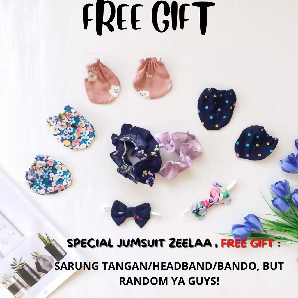 stoberi baby - BBB JUMPSUIT ZEELAA setelan anak perempuan jumper bayi motif bunga lucu free sarung kaki PART 1