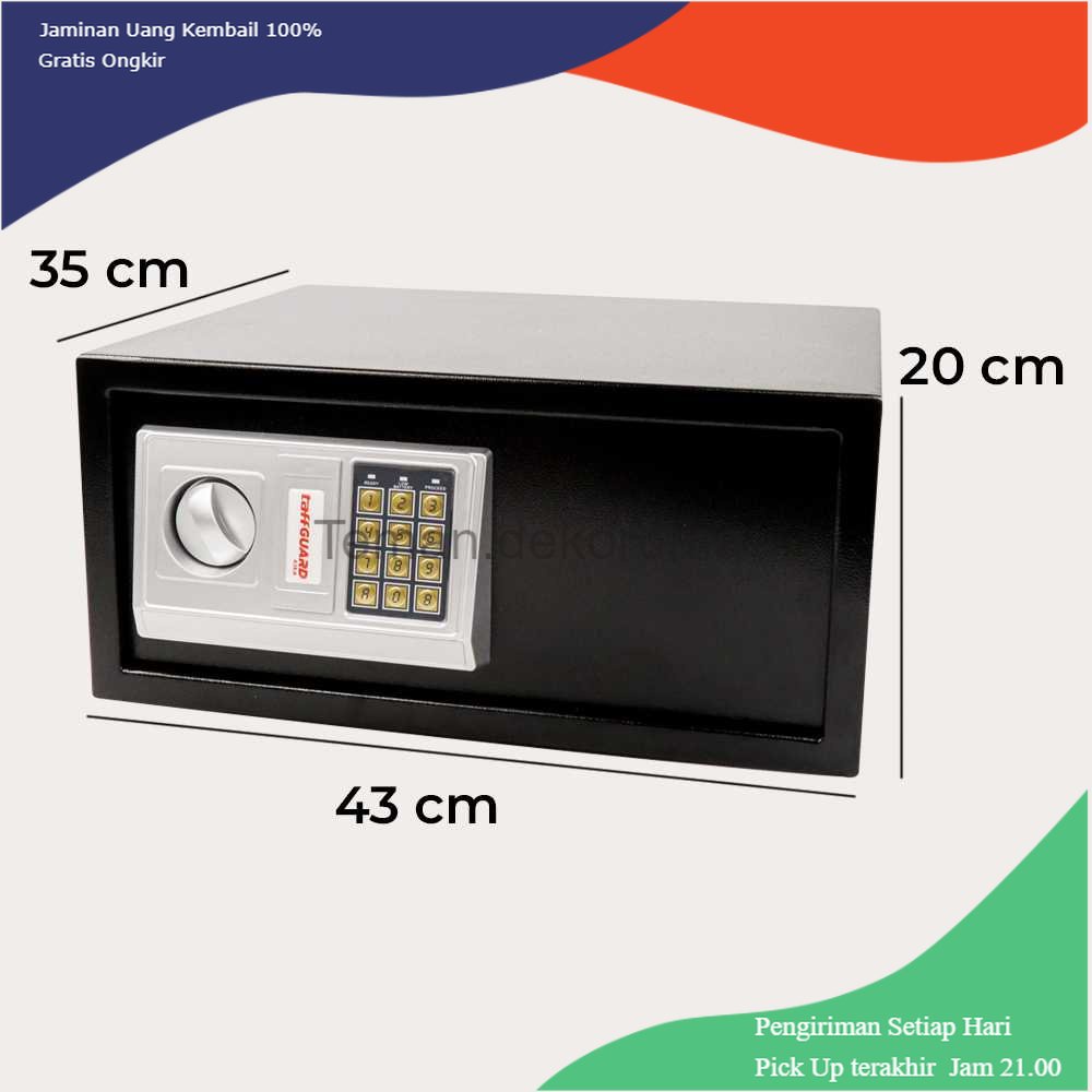 TD - DPR TaffGUARD Kotak Brankas Hotel Safety Box Password 43x35x20cm - 43EA