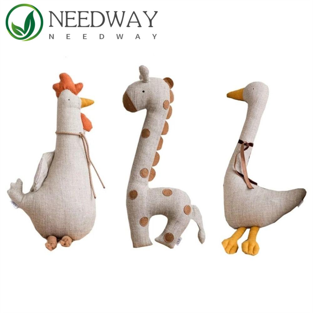 Needway   Boneka Binatang Mainan Dekorasi Kamar Mainan Anak Sofa Menemani Bayi Boneka Mewah Angsa Jerapah Boneka Tidur