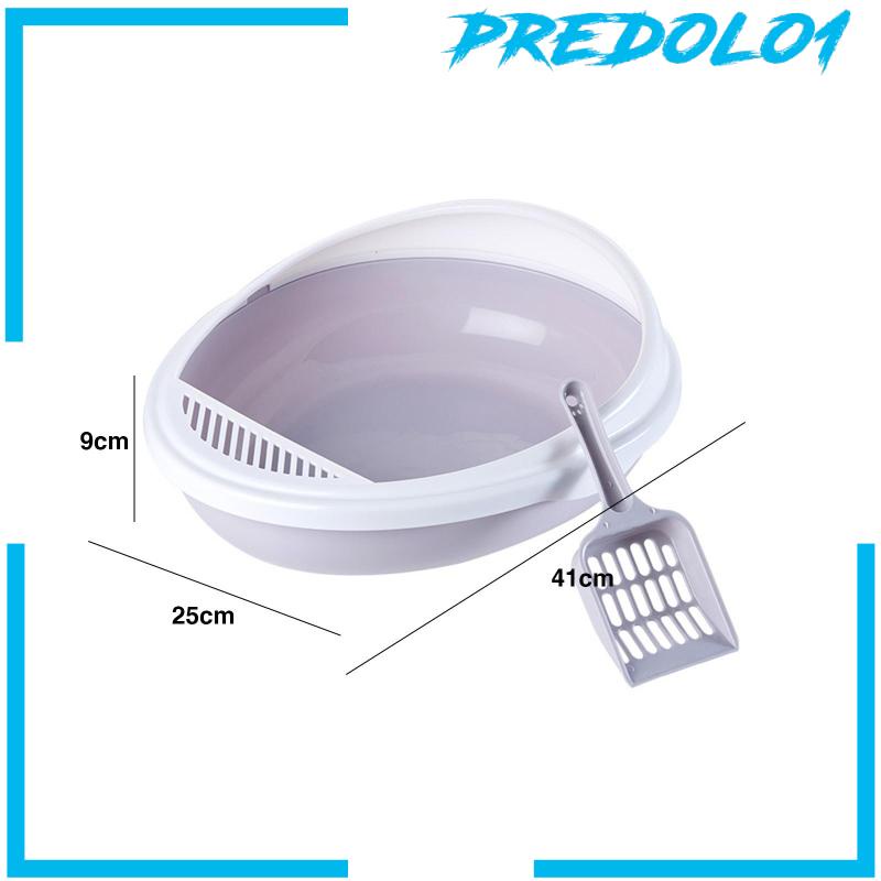 [Predolo1] Cat Litter Box with Scooper Kotak Kotoran Kucing Tinggi Untuk Kucing Indoor Toilet Kucing