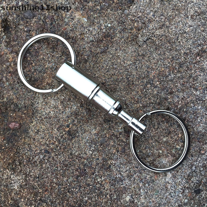 Sho Double Removable Key Ring Silver Gantungan Kunci Bisa Dilepas Quick Release Gantungan Kunci N