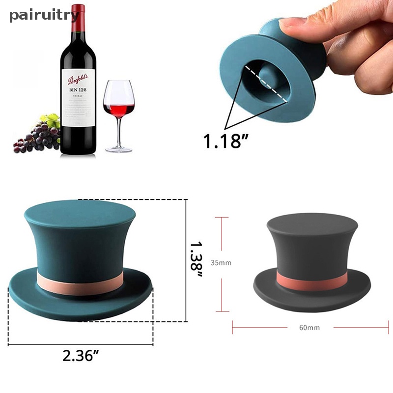 Prt Reusable Silicone Wine Stopper Cap Plug Kreatif Bentuk Topi Botol Tertutup Vakum PRT