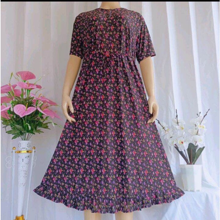 fashion wanita/baju terusan wanita panjang/DASTER KEKINIAN DASTER BUSUI RESLETING DEPAN DASTER TERLA