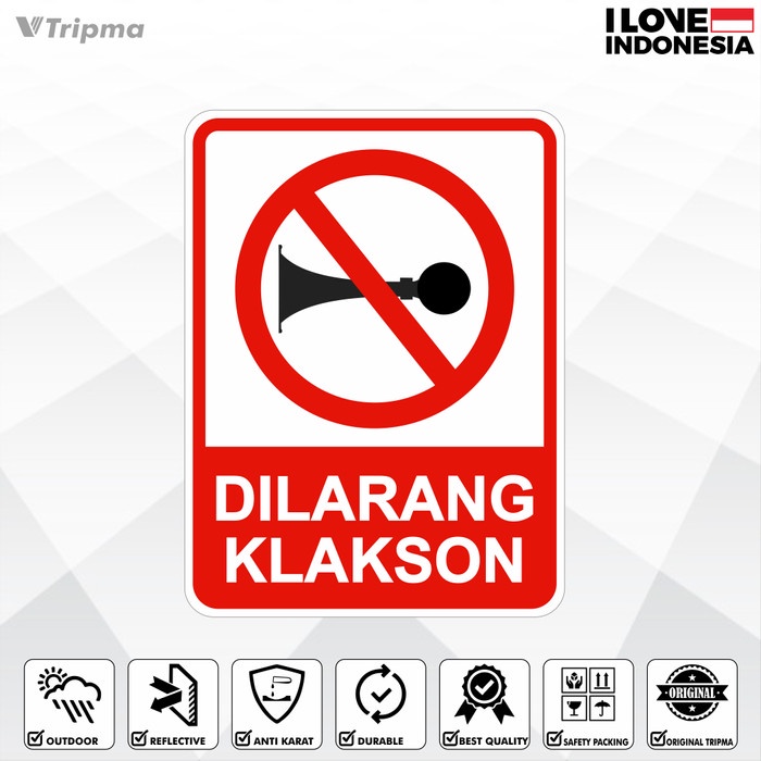 

Rambu Dilarang Klakson 45cm x 60cm Plat Alumunium
