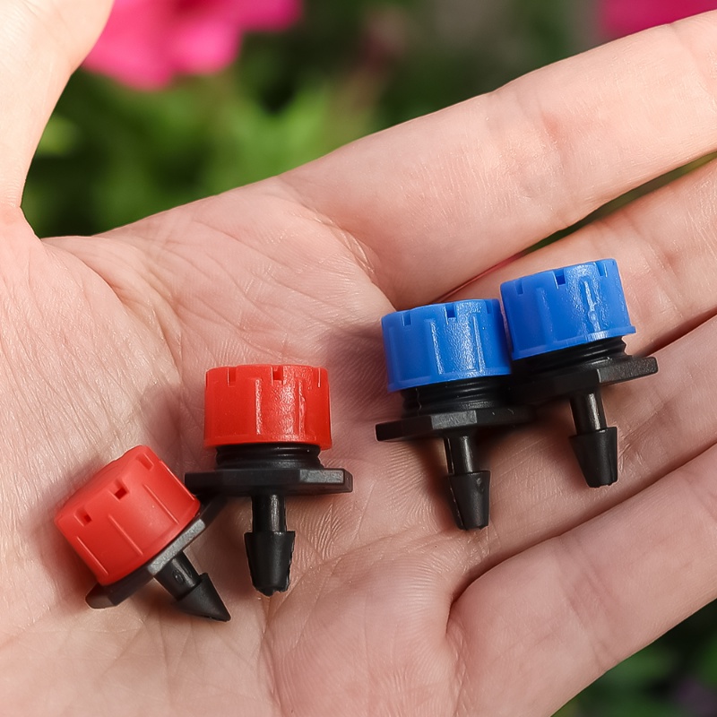 5pcs 8lubang Adjustable Emitter Drippers/ 360derajat Nozzle Penyiraman Irigasi/ Alat Siram Taman Rumah Kaca