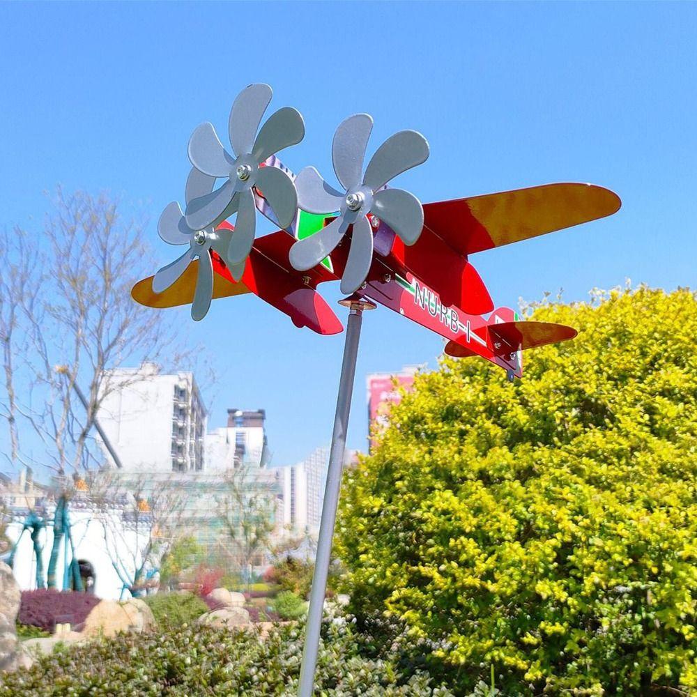 R-FLOWER Spinner Angin Pesawat Arah Angin Luar Kompas Kincir Weather Vane