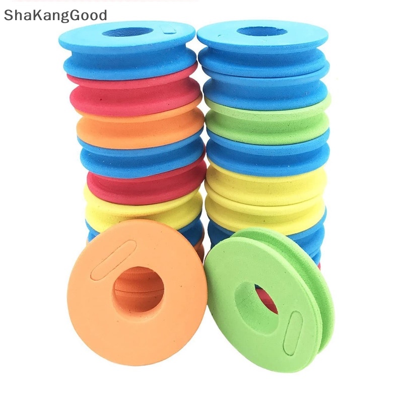 Skid 100Pcs EVA Foam Spools Fishing Winding Board Garis Pengait Pancing Tackle Foam SKK