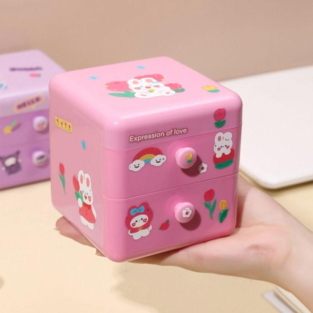 Mxbeauty Desktop Storage Drawer Lucu Tahan Debu Earphone Perhiasan Rumah Kantor Serba Serbi Laci Kotak Penyimpanan