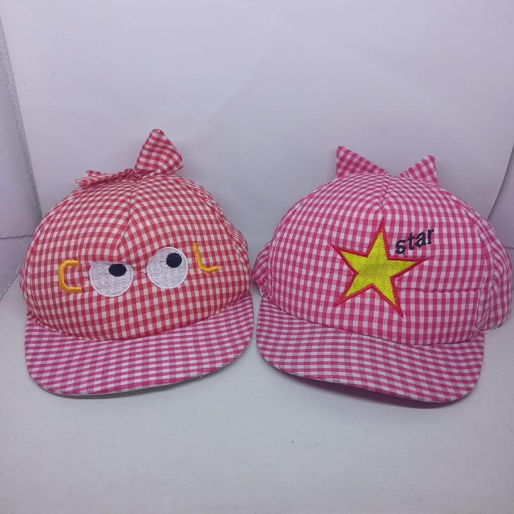 Topi Bayi Lucu Motif Kotak-Kotak &amp; Berbagai Karakter Untuk Anak Laki-Laki &amp; Perempuan