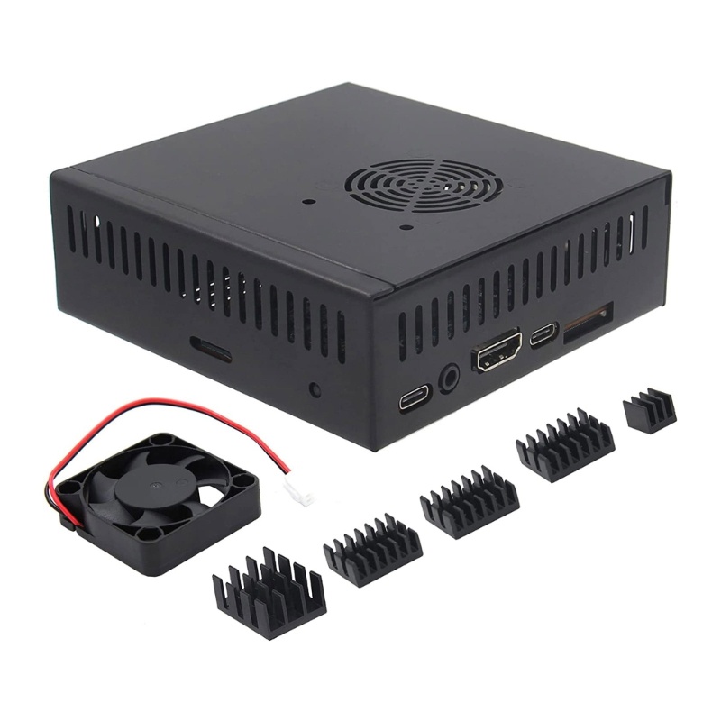 Bt N506 Metal Case- Untuk Orange Pi5 5B Enclosure Box Dengan Cooling Fan Alloy- Heatsink Pads Supports M2 NVMe Ssd2280