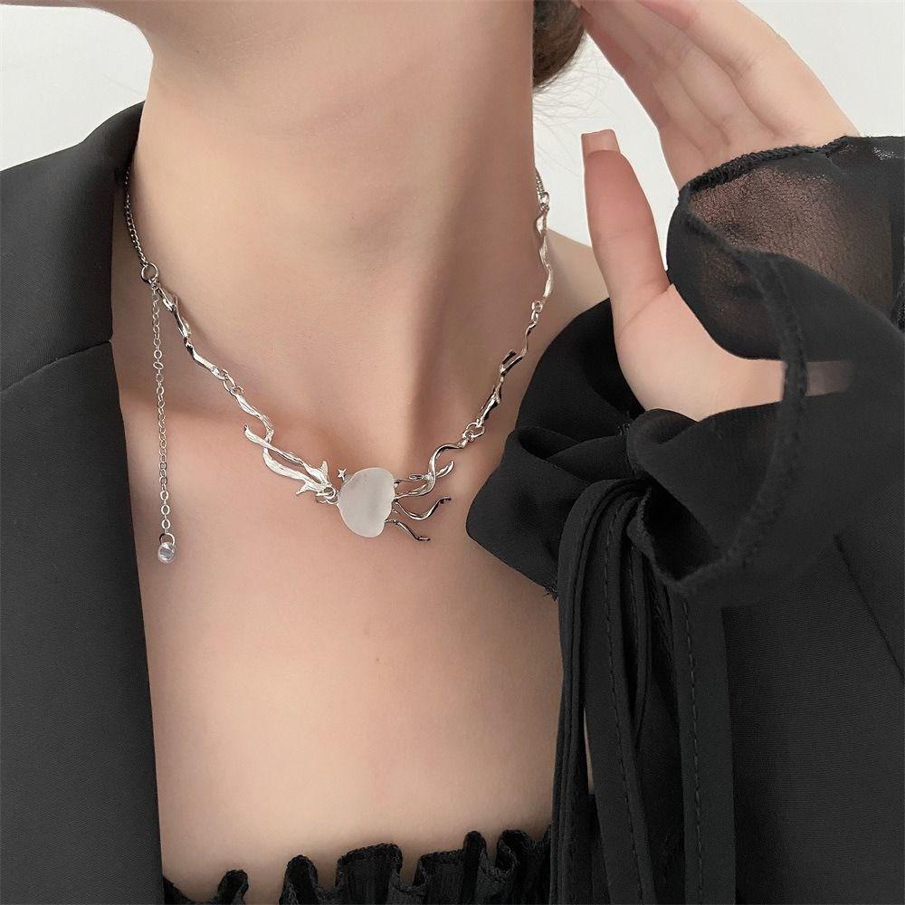 Mxbeauty Wanita Kalung Kristal Hadiah Indah Vintage Y2K Manis Perhiasan Unik Unisex Gaya Korea Choker